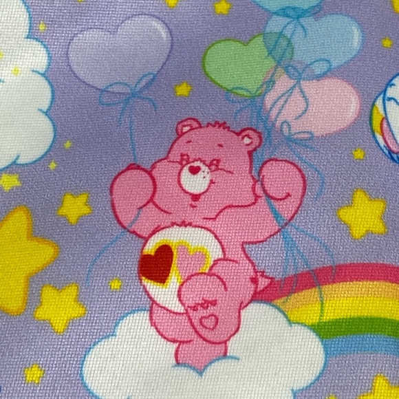 UNIQUE VINTAGE x Care Bears Rainbow Print Mini Skirt Heart Pockets White XS - Picture 7 of 14
